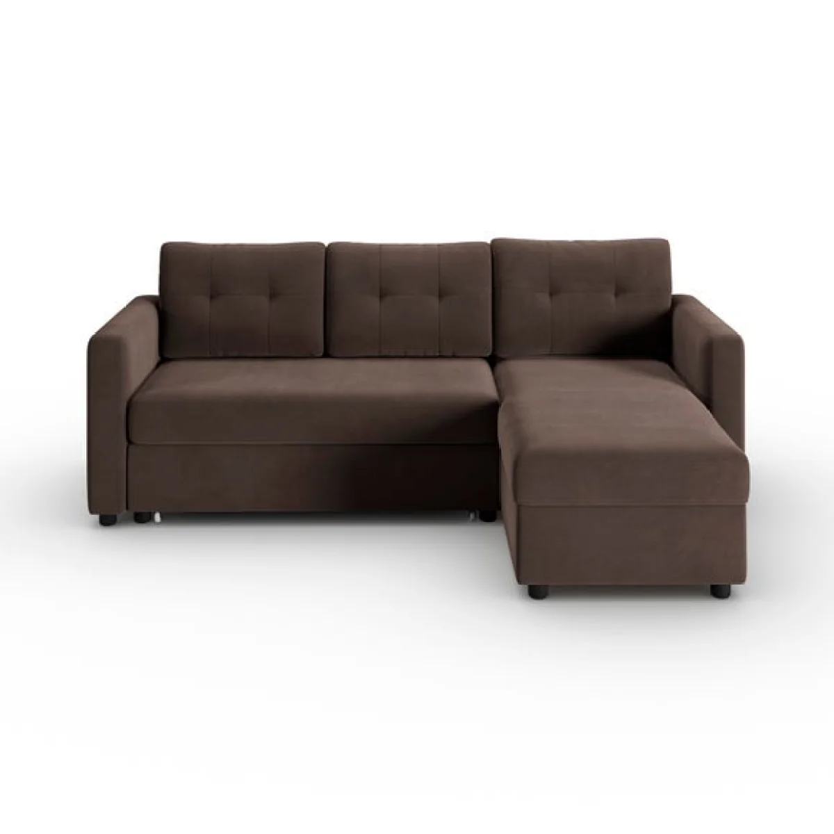 Barker Velvet Trundle Corner Chaise Sofa Bed – image 7