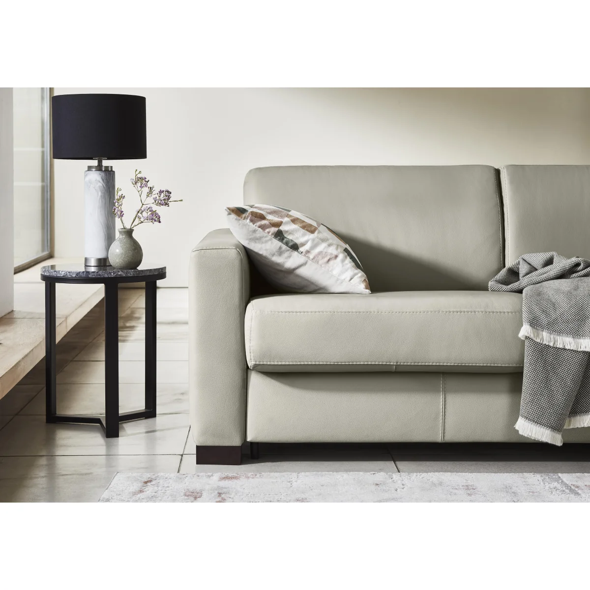 Nicoletti - Alcova 3 Seater Leather Sofa Bed with Box Arms - Sofas and Armchairs - In Time for Christmas – image 4