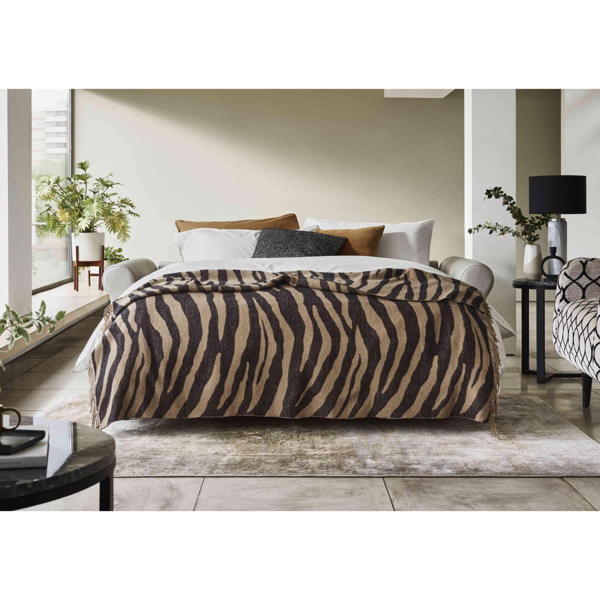 Nicoletti - Alcova 3 Seater Leather Sofa Bed with Scroll Arms - Torello Chocolate – image 3