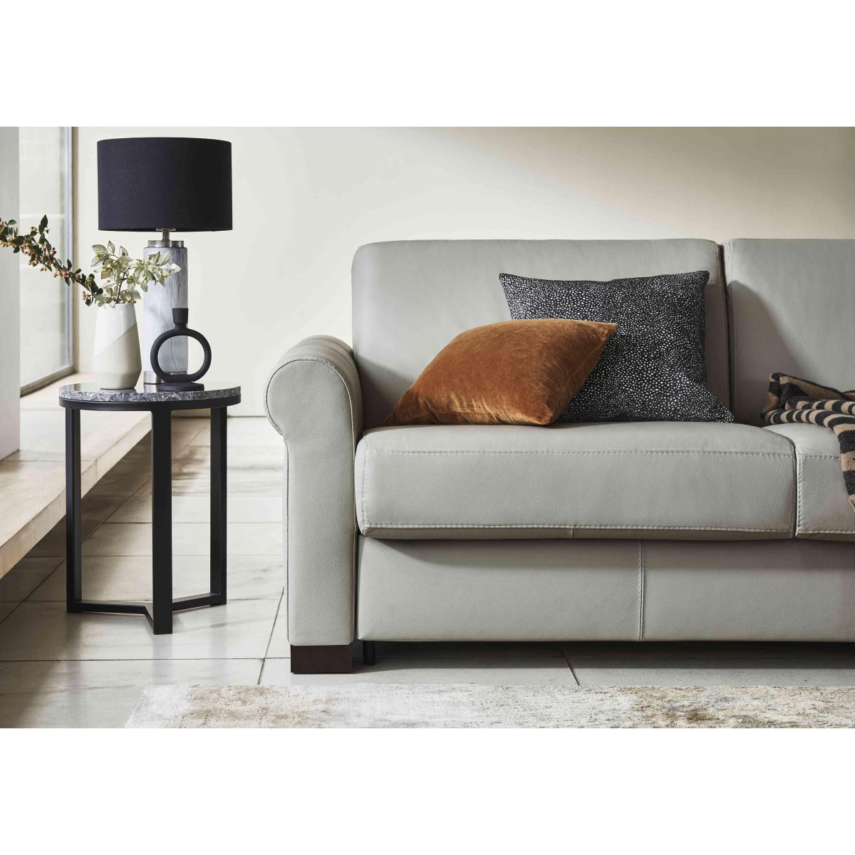Nicoletti - Alcova 3 Seater Leather Sofa Bed with Scroll Arms - Torello Chocolate – image 4