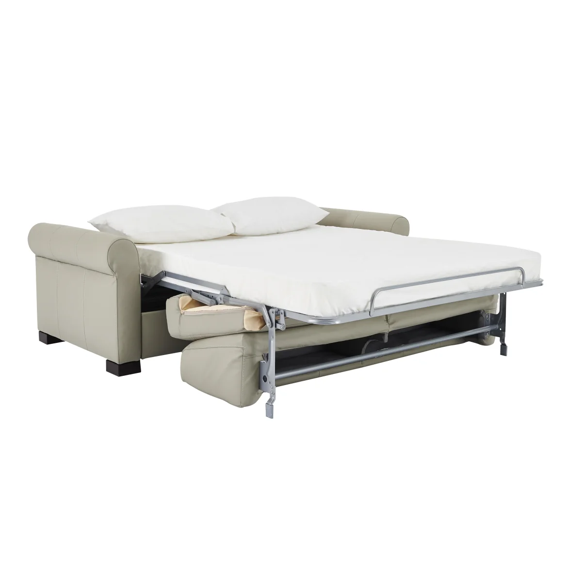 Nicoletti - Alcova 2.5 Seater Leather Sofa Bed with Scroll Arms - Torello Grigio Scuro - Sofas and Armchairs - In Time for Christmas – image 7