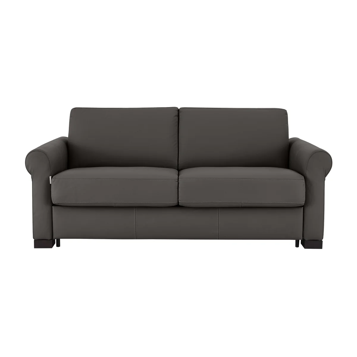 Nicoletti - Alcova 2.5 Seater Leather Sofa Bed with Scroll Arms - Torello Grigio Scuro - Sofas and Armchairs - In Time for Christmas – image 1