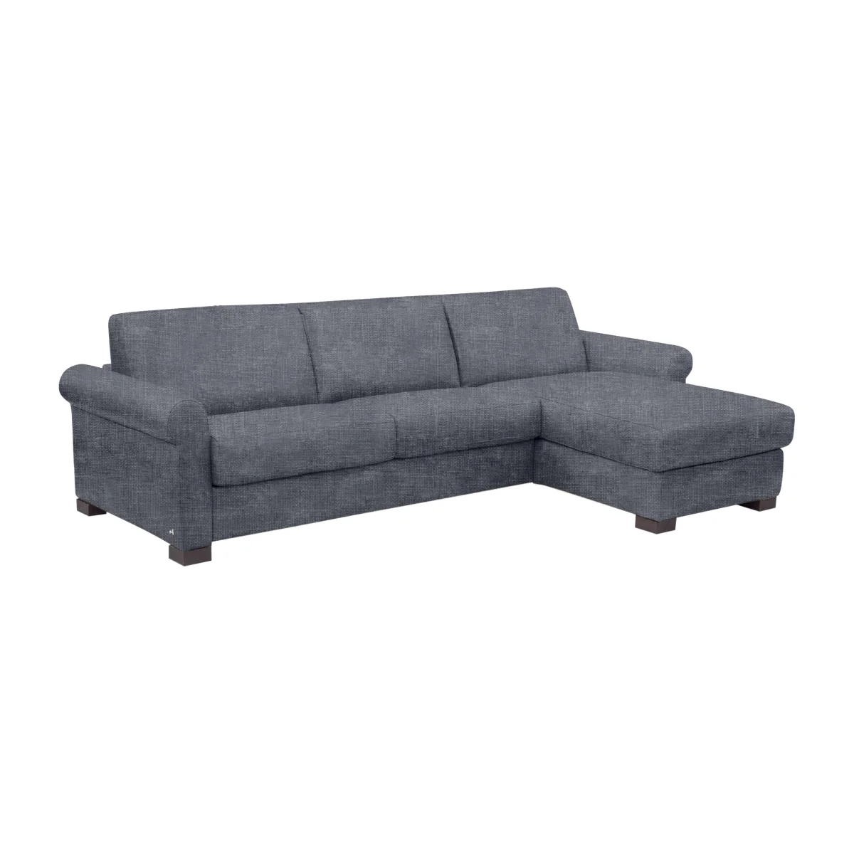 Nicoletti - Alcova 3 Seater Right Hand Facing Fabric Sofa Bed and Storage Chaise with Scroll Arms - Baobab Grigio – image 1