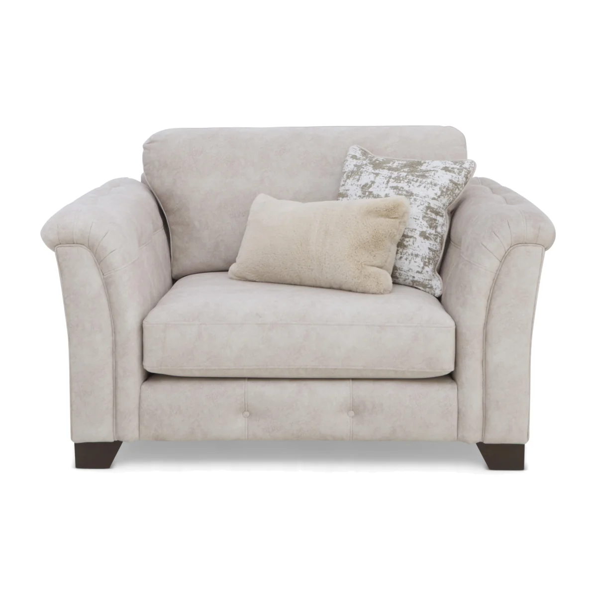 Aura Fabric Classic Back Love Chair Sofa Bed - Enzo Cream - Sofas and Armchairs - In Time for Christmas – image 1