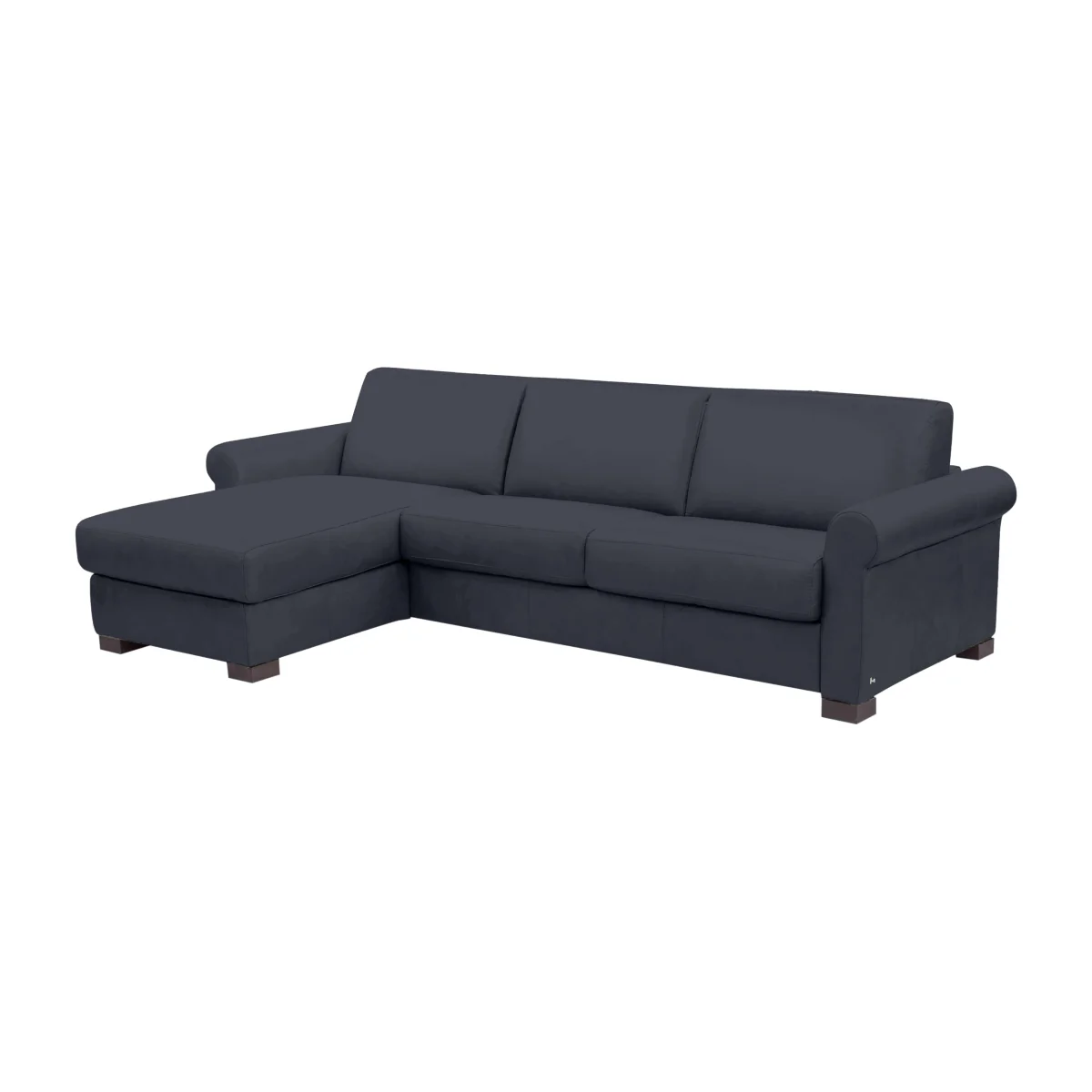 Nicoletti - Alcova 3 Seater Leather Sofa Bed and Storage Left Hand Facing Chaise with Scroll Arms - Sofas and Armchairs - In Time for Christmas – image 1