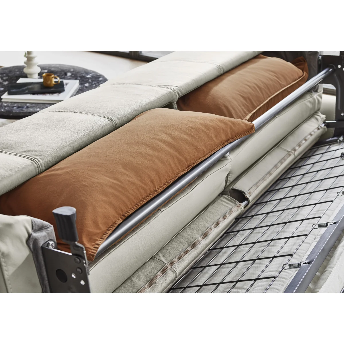 Nicoletti - Alcova 2.5 Seater Leather Sofa Bed with Box Arms - Sofas and Armchairs - In Time for Christmas – image 5