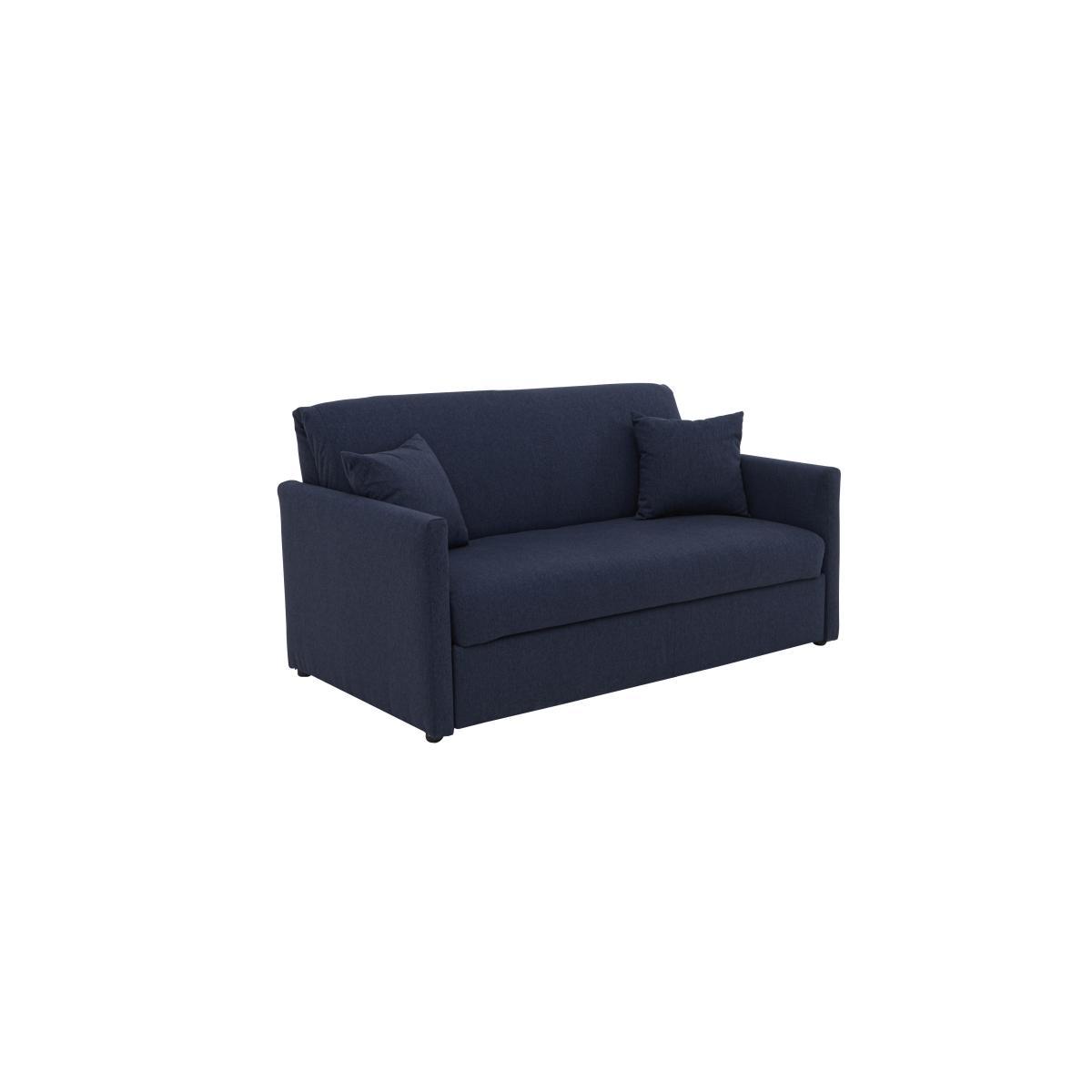 Versatile Small 2 Seater Fabric Sofa Bed with Slim Arms - Cream – image 4
