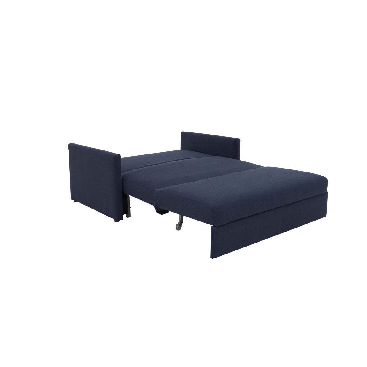 Versatile Small 2 Seater Fabric Sofa Bed with Slim Arms - Cream – image 5