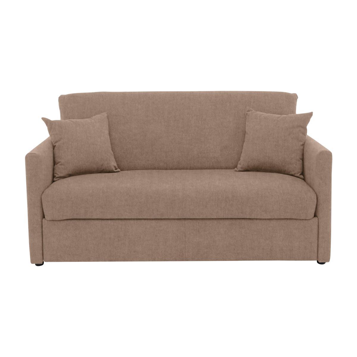 Versatile Small 2 Seater Fabric Sofa Bed with Slim Arms - Cream – image 1