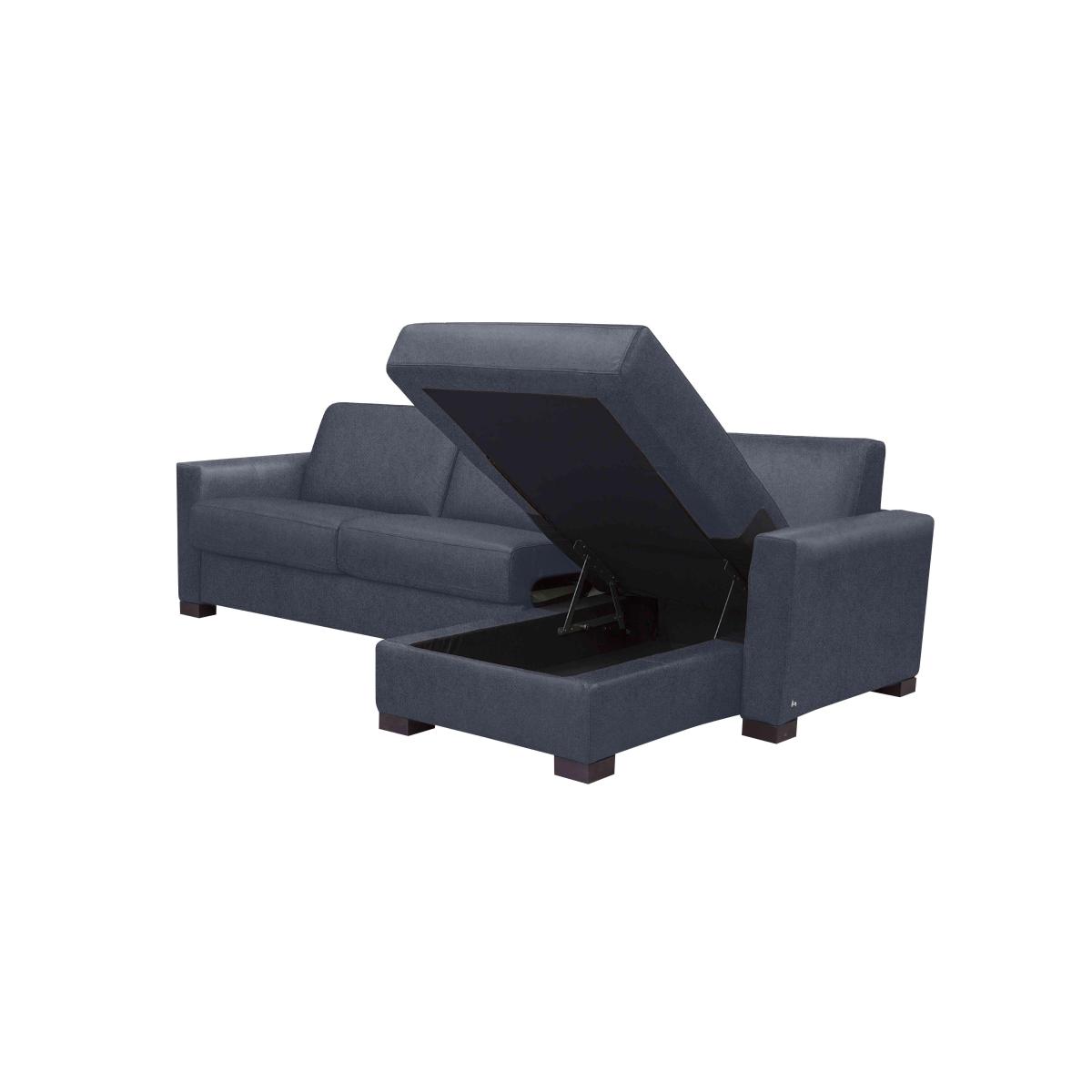Nicoletti - Alcova 3 Seater Fabric Sofa Bed with Storage Chaise with Box Arms - Grey – image 5