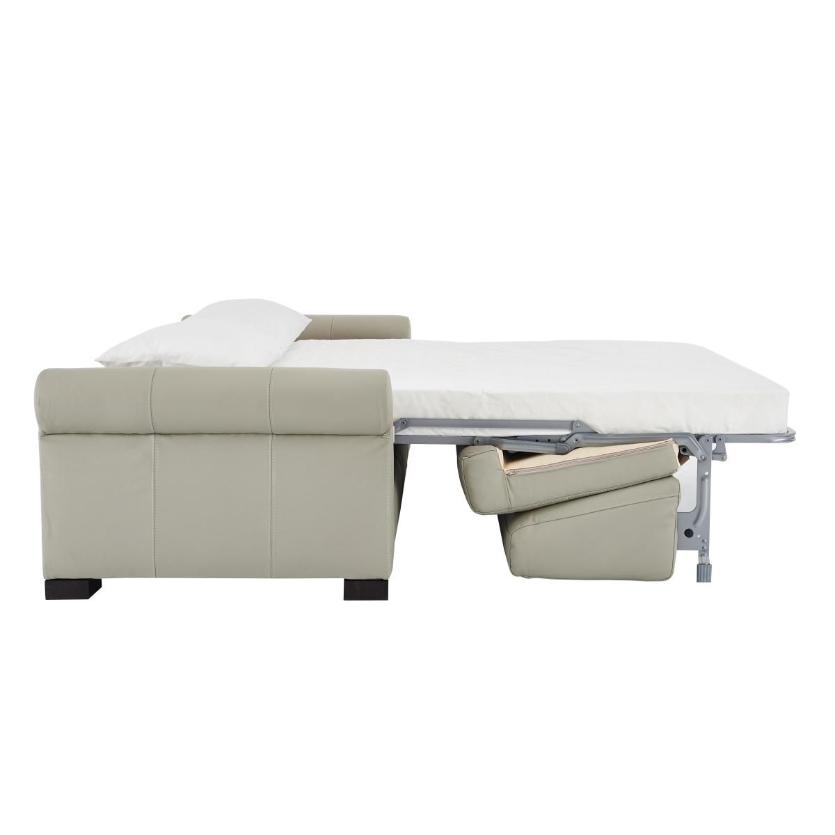 Nicoletti - Alcova 3 Seater Leather Sofa Bed with Scroll Arms - Torello Allumino – image 8
