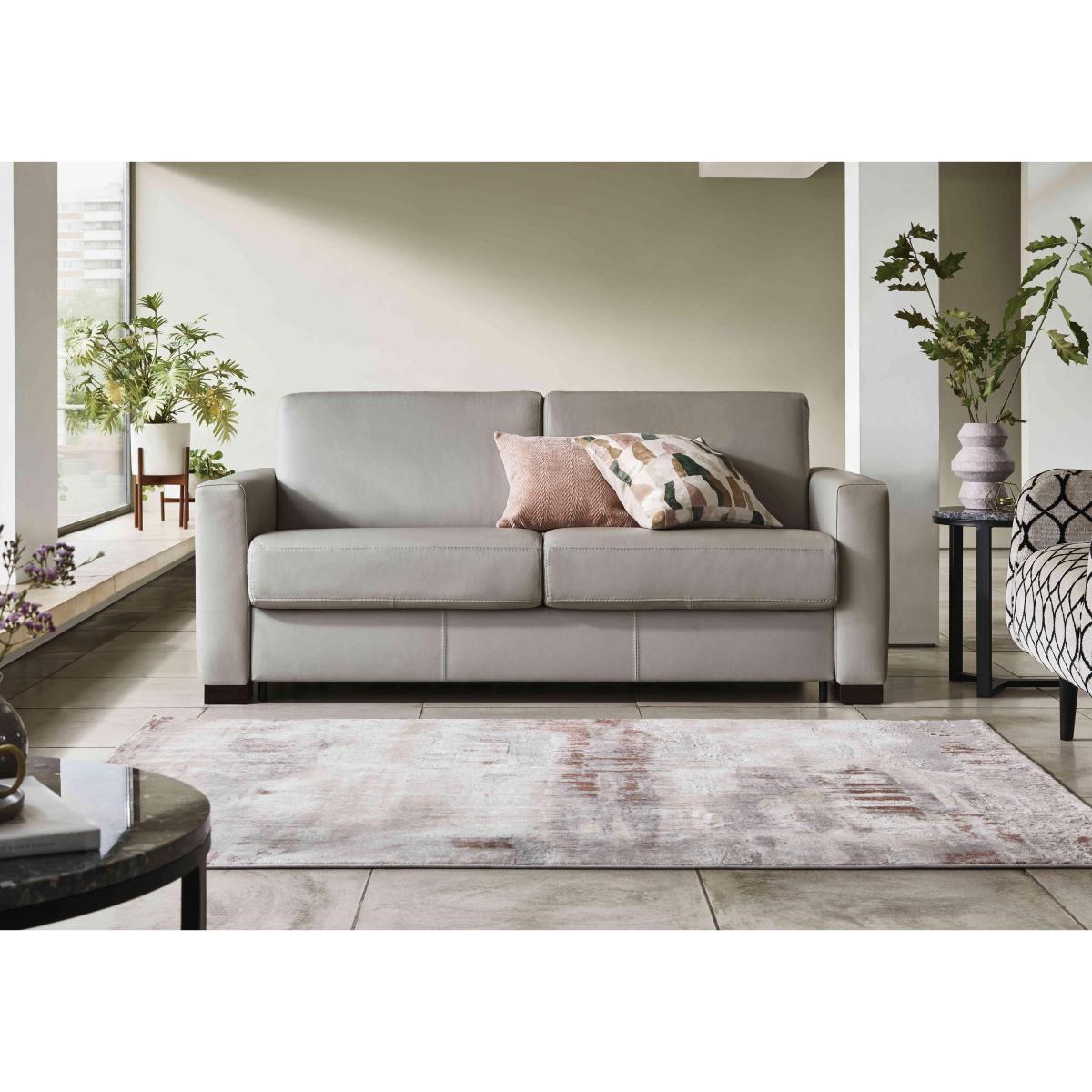 Nicoletti - Alcova 2.5 Seater Leather Sofa Bed with Box Arms - Dali Tortora – image 2
