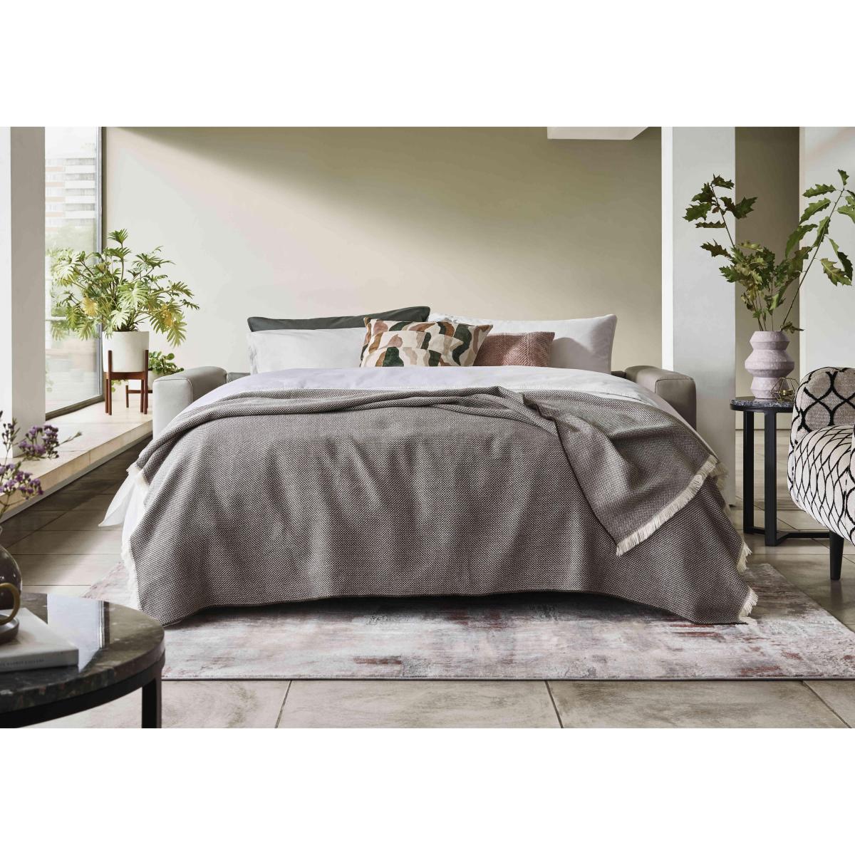 Nicoletti - Alcova 2.5 Seater Leather Sofa Bed with Box Arms - Dali Tortora – image 3