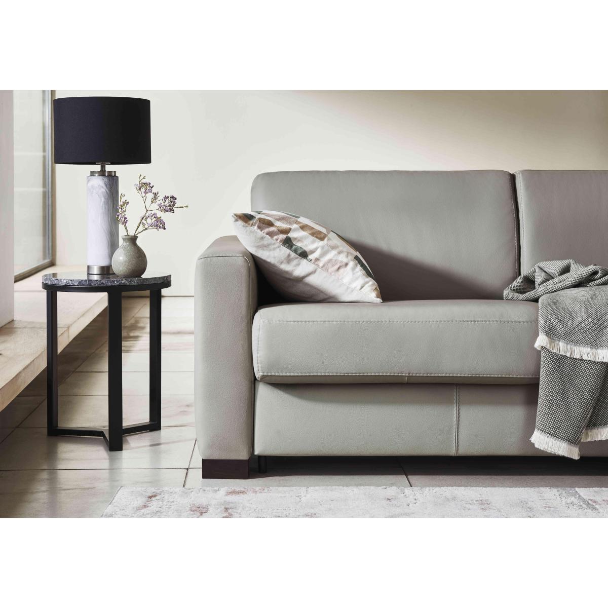 Nicoletti - Alcova 2.5 Seater Leather Sofa Bed with Box Arms - Dali Tortora – image 4