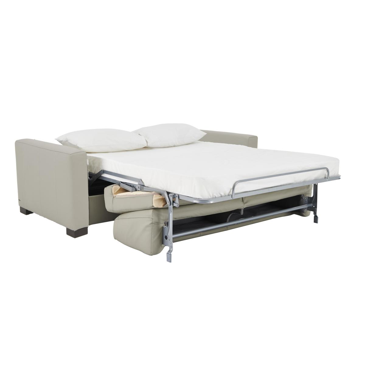 Nicoletti - Alcova 2.5 Seater Leather Sofa Bed with Box Arms - Dali Tortora – image 7