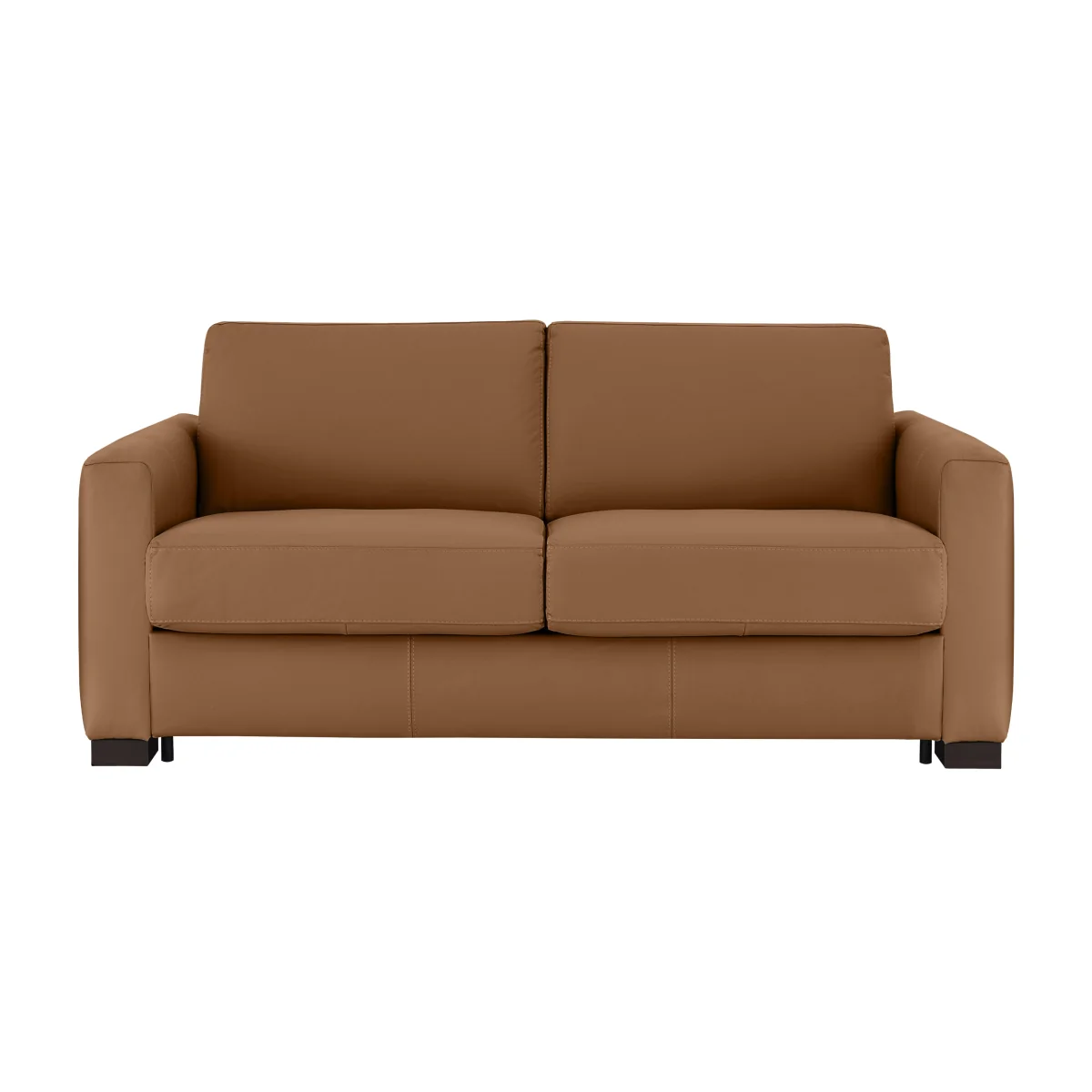 Nicoletti - Alcova 2.5 Seater Leather Sofa Bed with Box Arms - Cognac - Sofas and Armchairs - In Time for Christmas – image 1