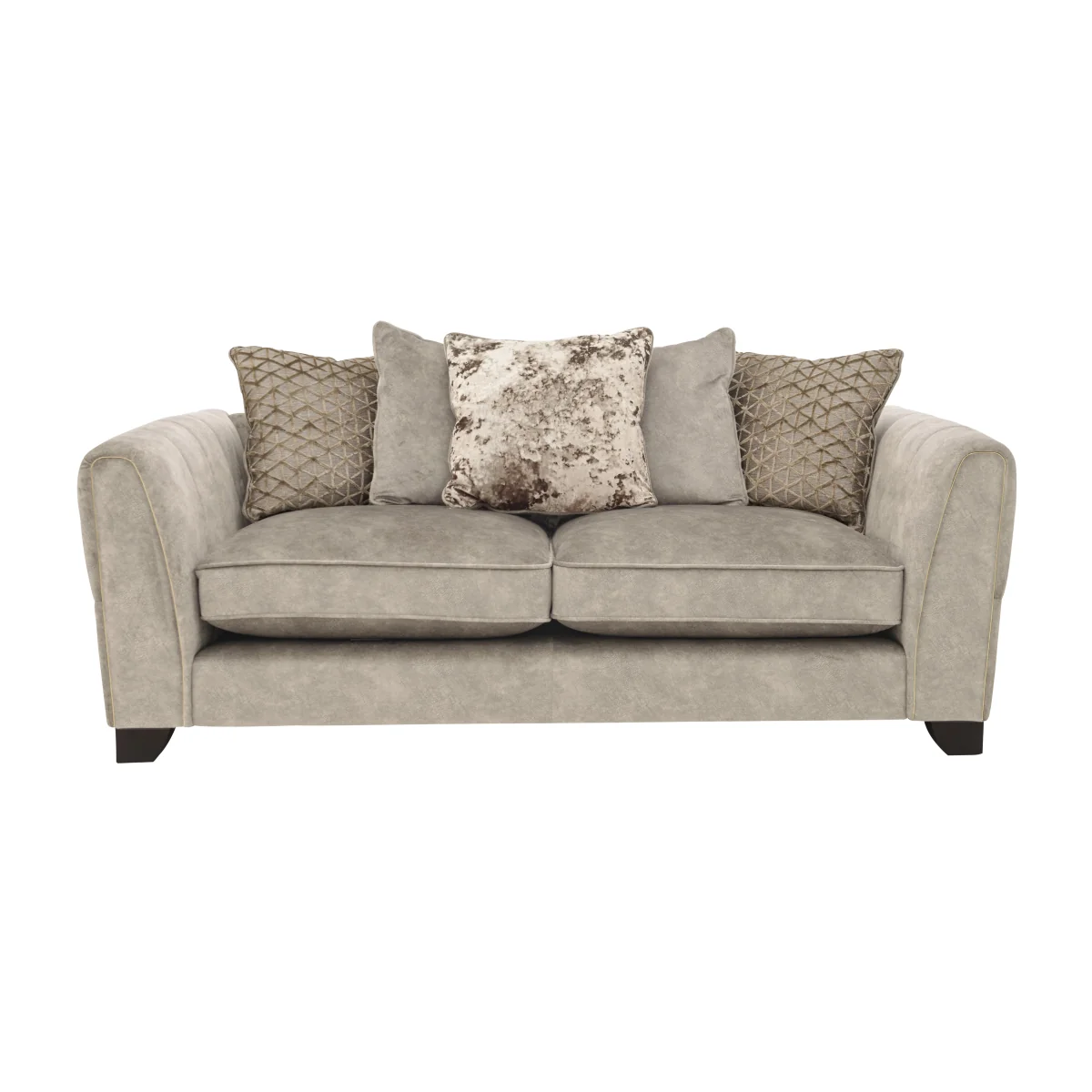 Mariah 3 Seater Fabric Scatter Back Sofa Bed - Dapple Cream with Brass Insert - Sofas and Armchairs - In Time for Christmas – image 1