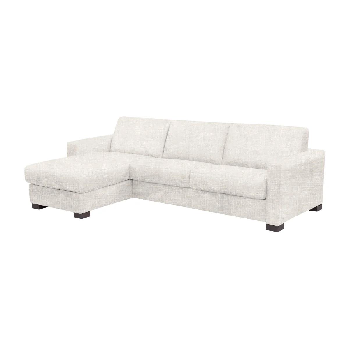 Nicoletti - Alcova 3 Seater Left Hand Facing Fabric Sofa Bed and Storage Chaise with Box Arms – image 1