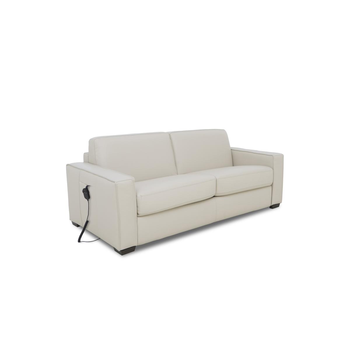 Parma 3 Seater Leather Power Sofa Bed - Elephant – image 4
