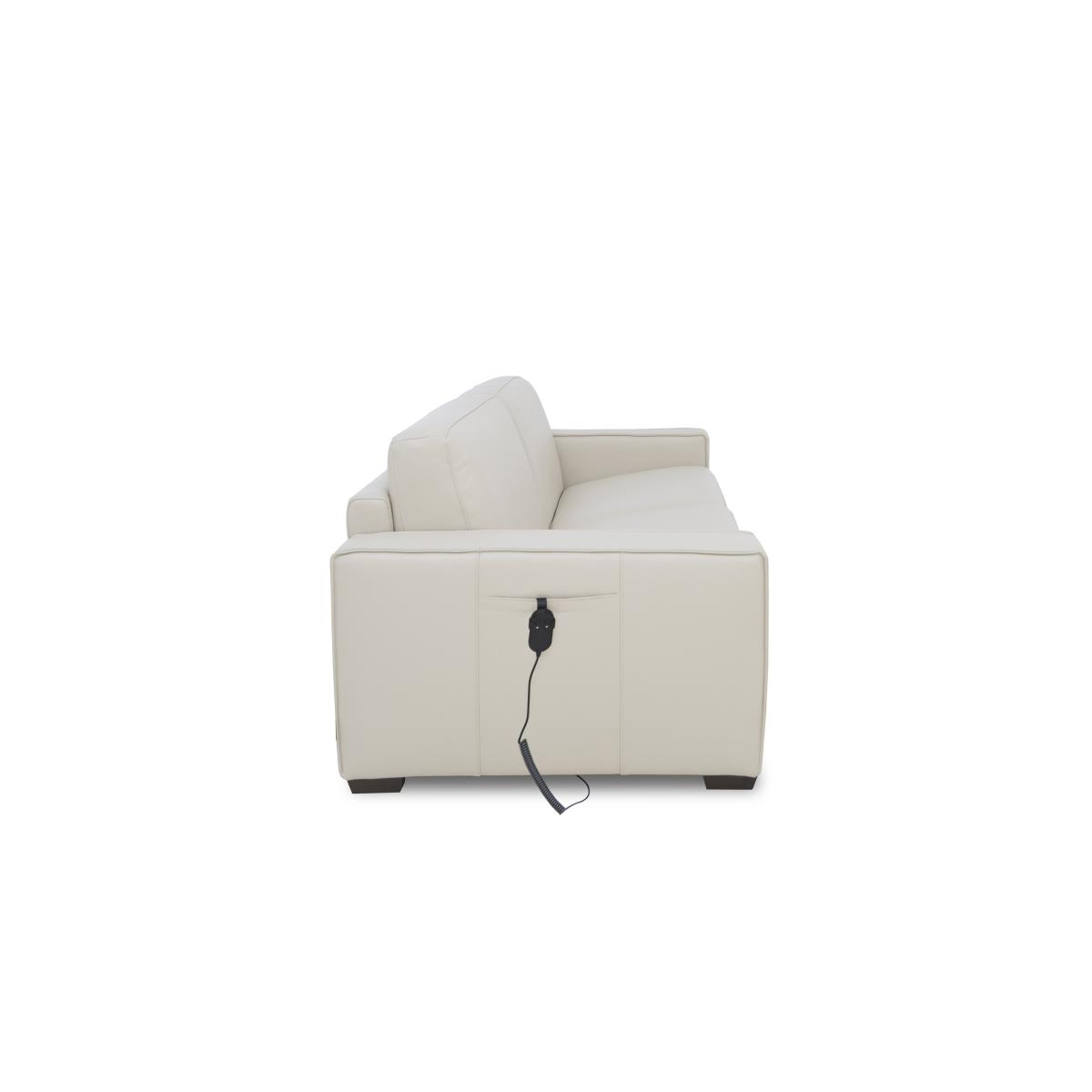 Parma 3 Seater Leather Power Sofa Bed - Elephant – image 5