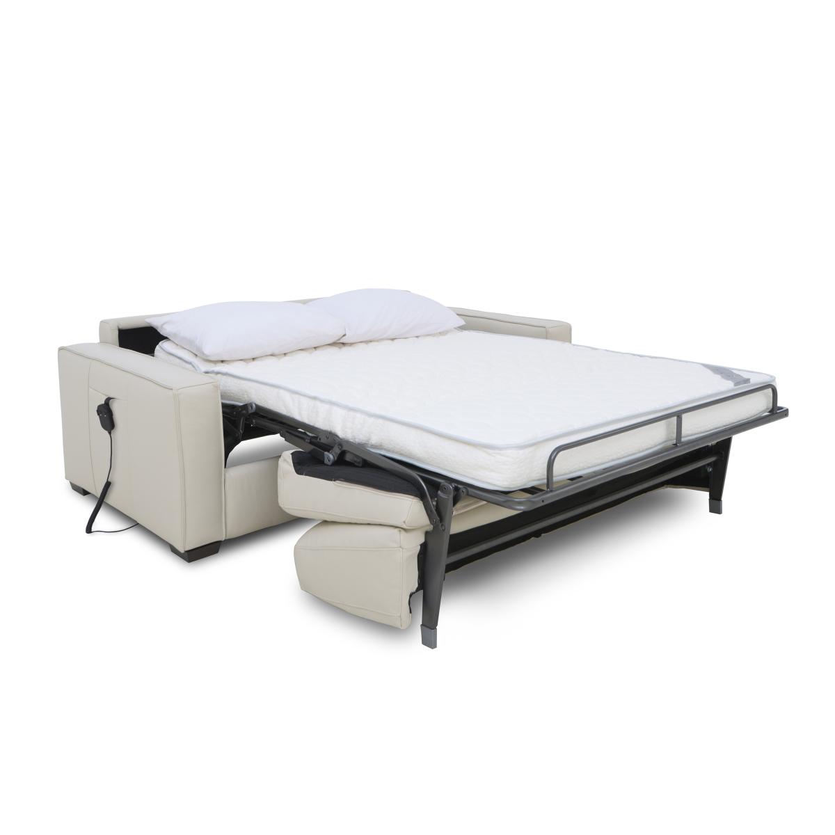Parma 3 Seater Leather Power Sofa Bed - Elephant – image 6
