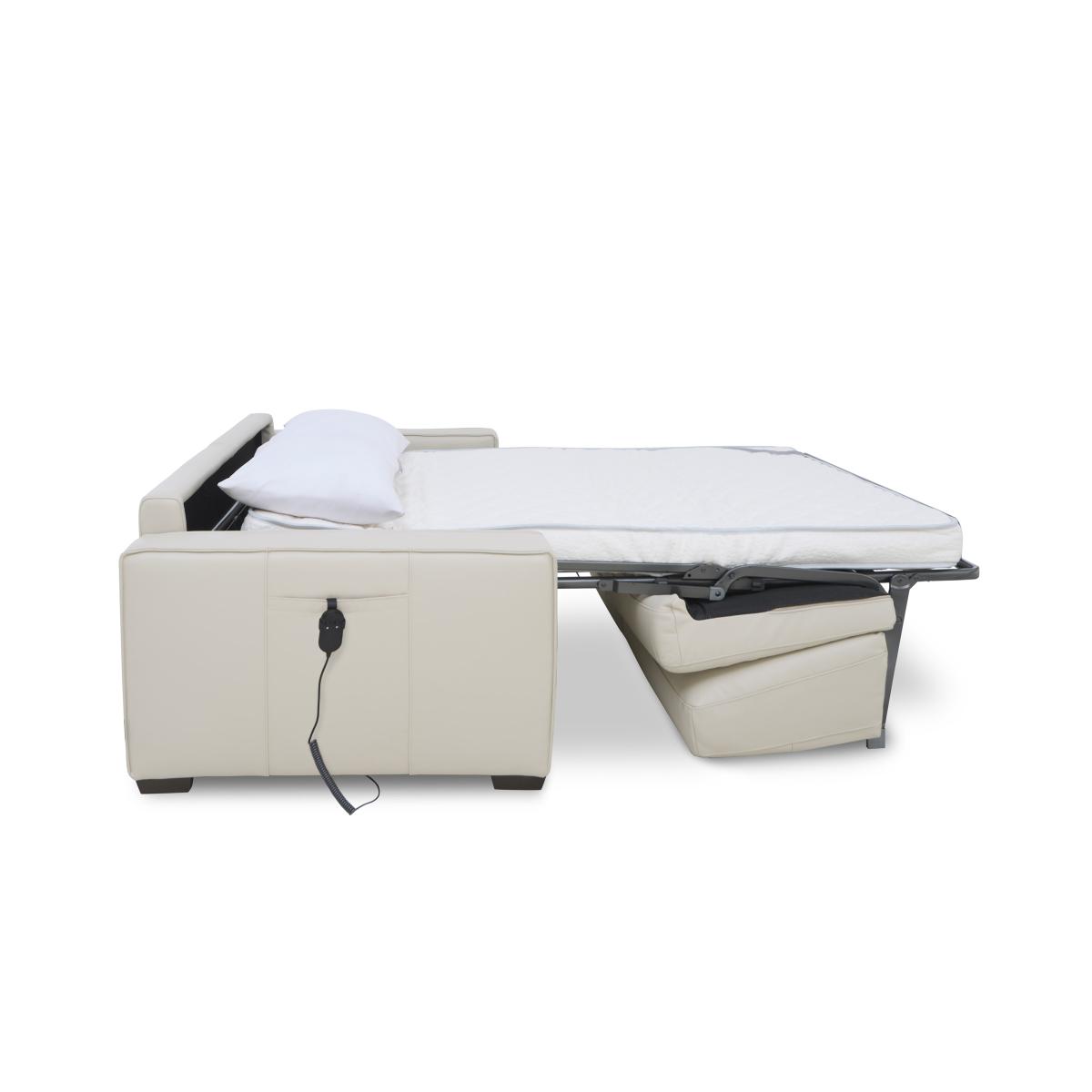 Parma 3 Seater Leather Power Sofa Bed - Elephant – image 7