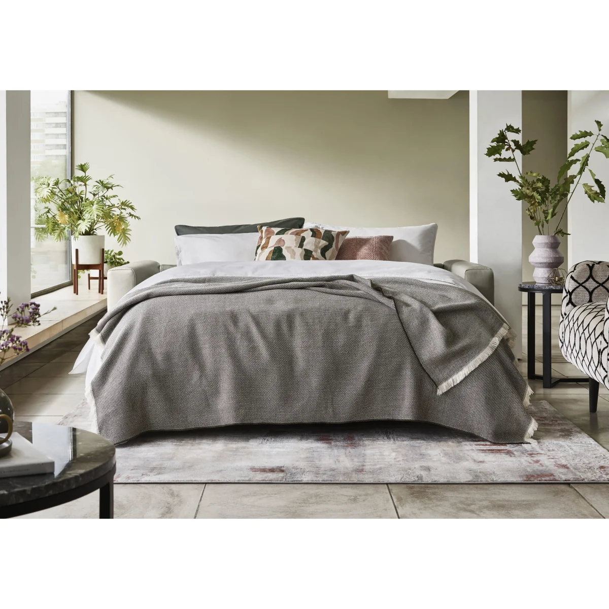 Nicoletti - Alcova 2 Seater Leather Sofa Bed with Box Arms - Sofas and Armchairs - In Time for Christmas – image 3