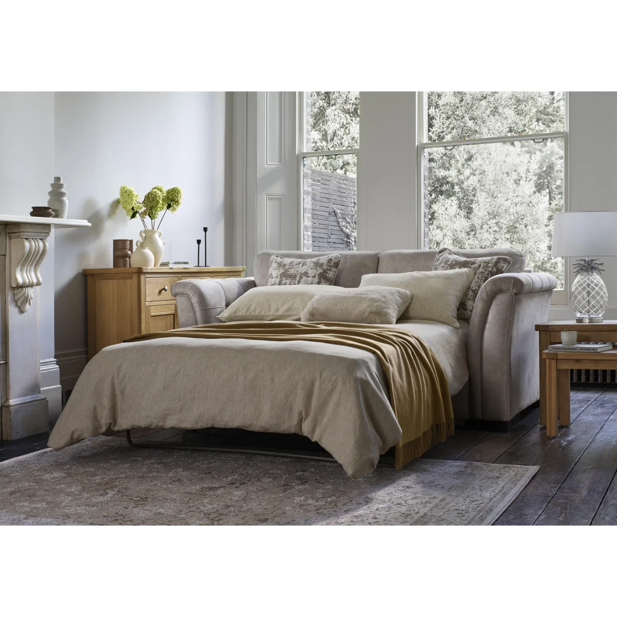 Aura 2 Seater Fabric Classic Back Sofa Bed - Enzo Cream - Sofas and Armchairs - In Time for Christmas – image 3