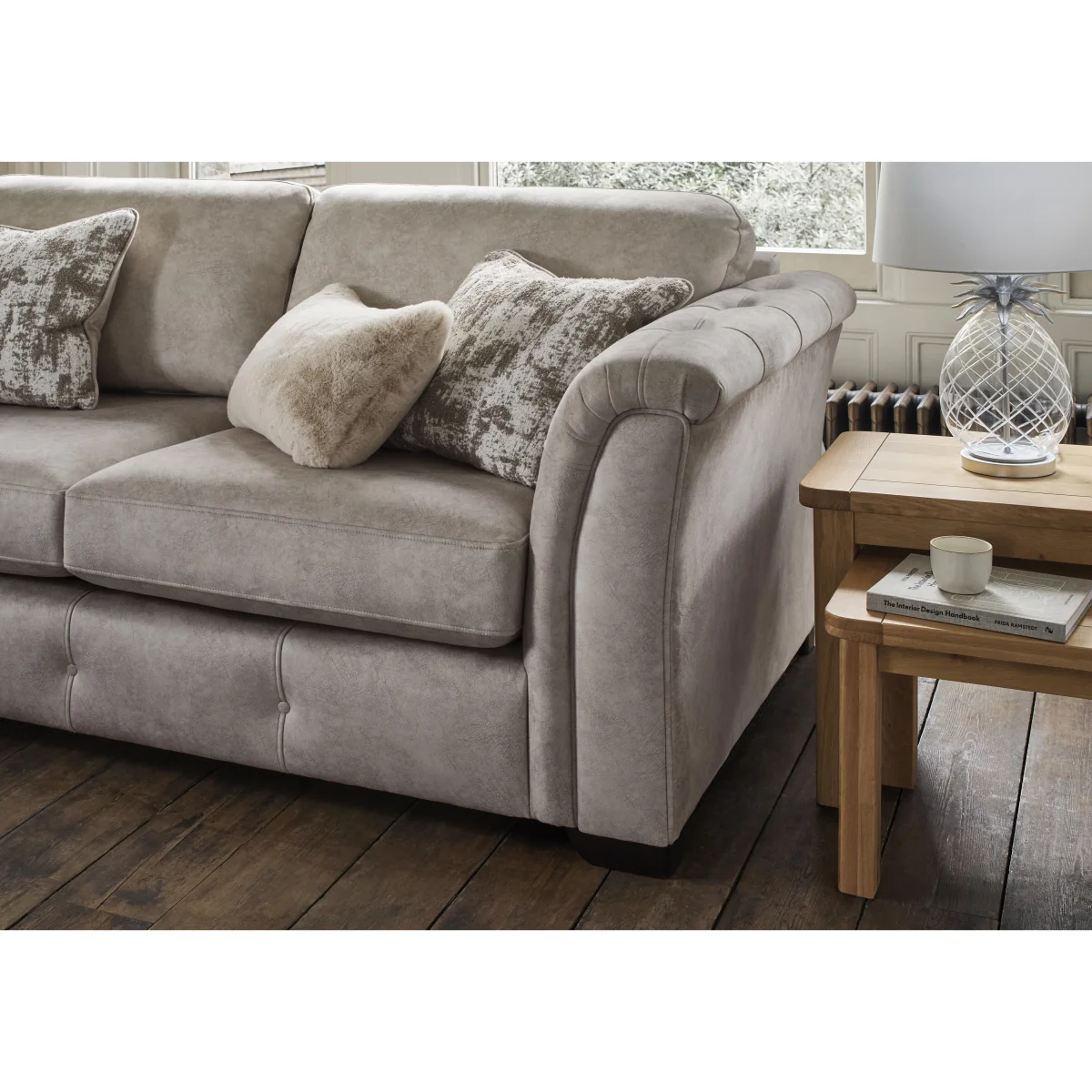 Aura 2 Seater Fabric Classic Back Sofa Bed - Enzo Cream - Sofas and Armchairs - In Time for Christmas – image 4