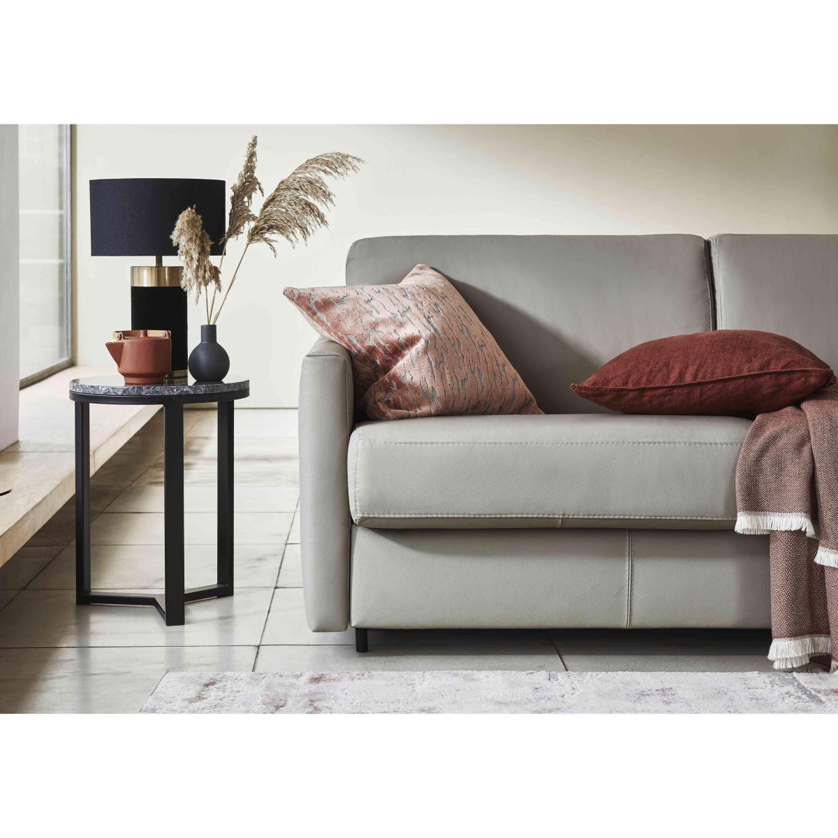 Nicoletti - Alcova 2.5 Seater Leather Sofa Bed with Slim Arms - Dali Tortora – image 4