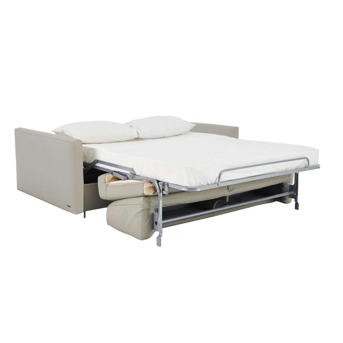 Nicoletti - Alcova 2.5 Seater Leather Sofa Bed with Slim Arms - Dali Tortora – image 7