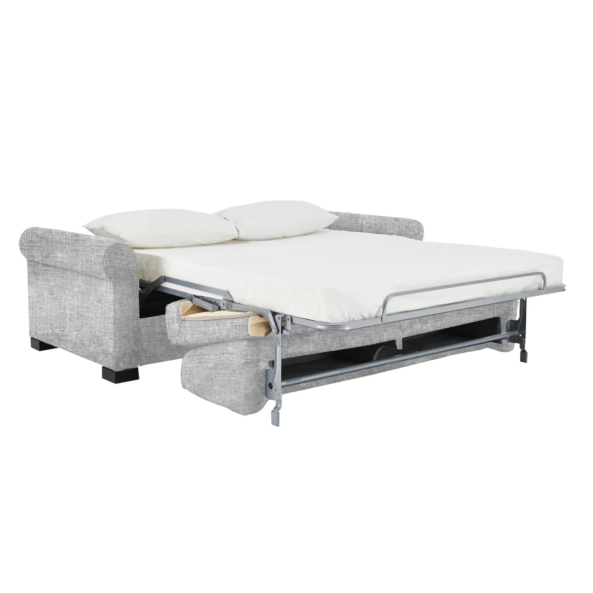 Nicoletti - Alcova 3 Seater Fabric Sofa Bed with Scroll Arms - Baobab Blue – image 3