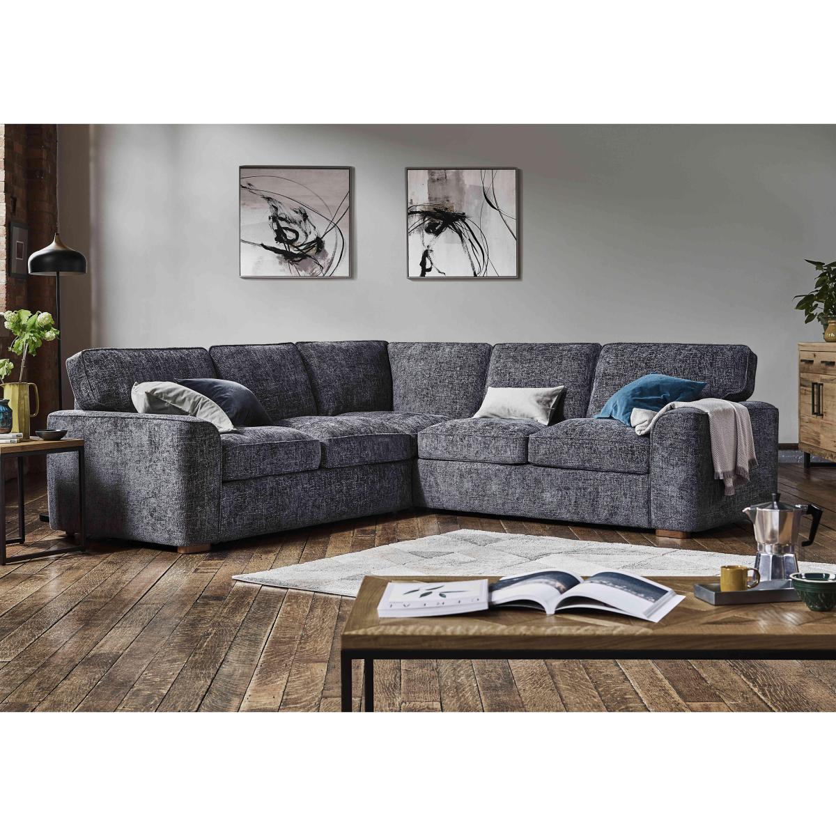 Emilia Large Fabric Corner Sofa Bed - Grey – image 2