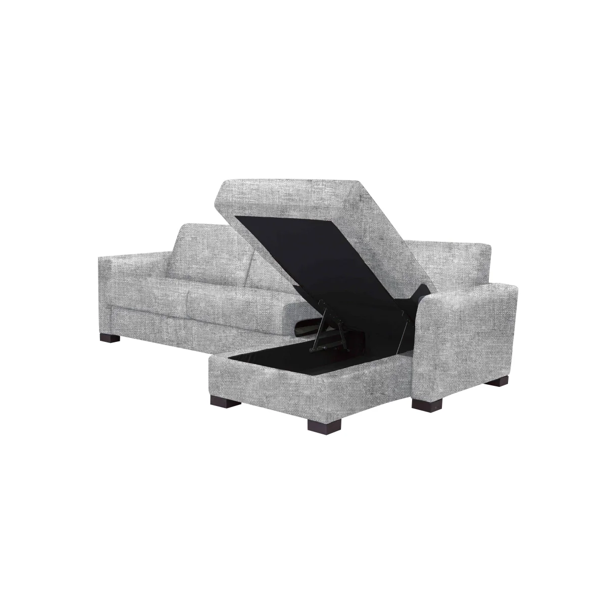 Nicoletti - Alcova 3 Seater Left Hand Facing Fabric Sofa Bed and Storage Chaise with Box Arms – image 5