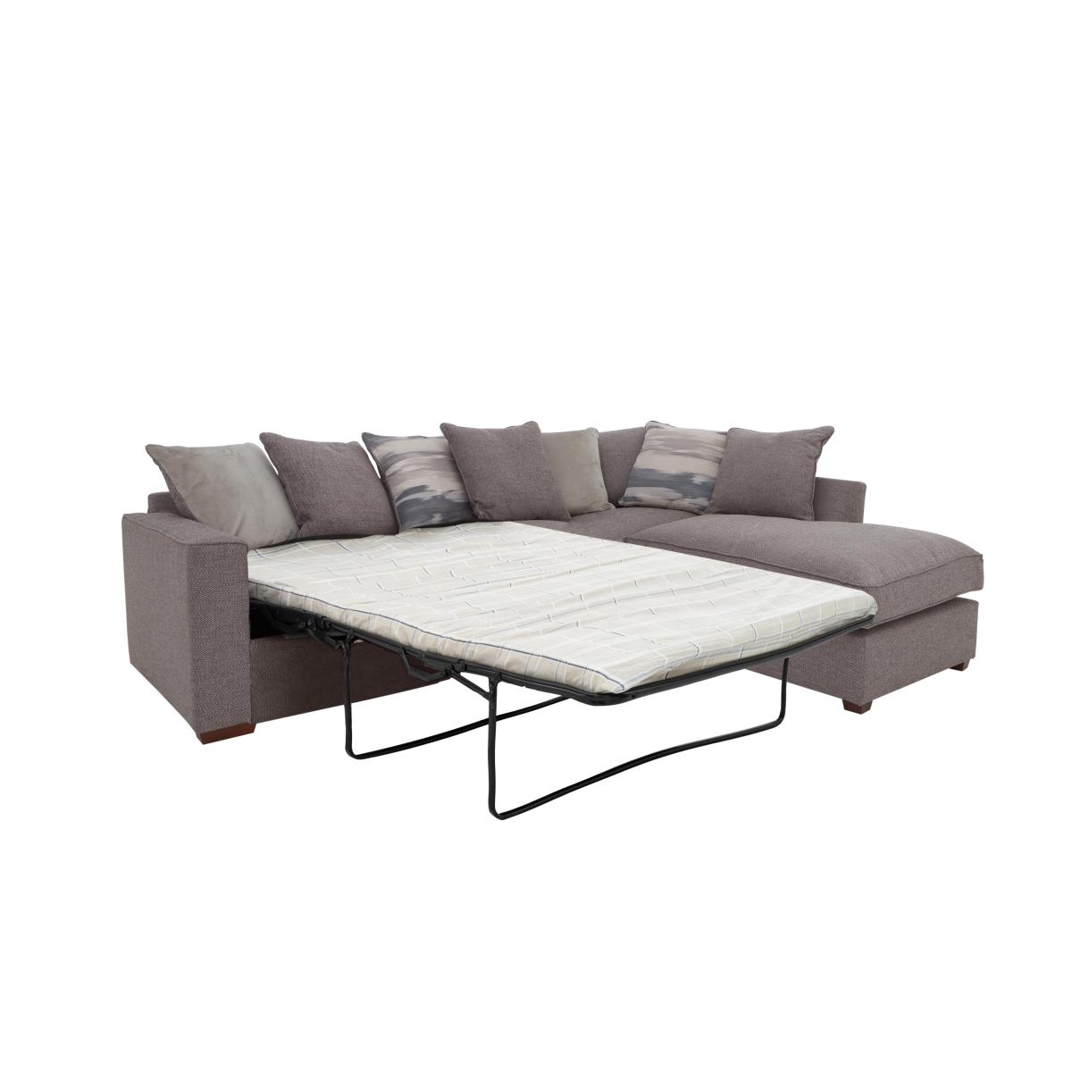Cory Fabric Corner Chaise Scatter Back Sofa Bed - Natural – image 7