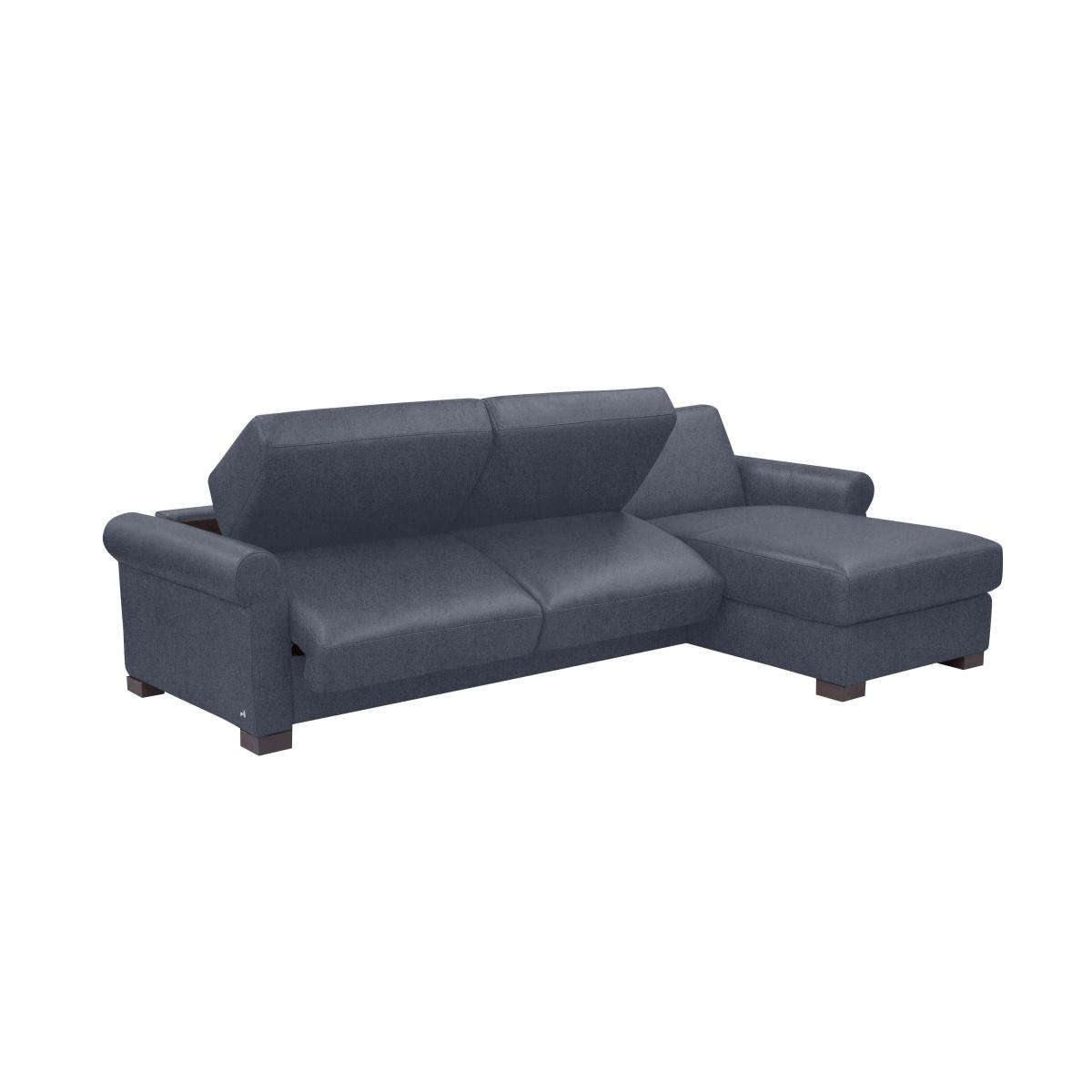 Nicoletti - Alcova 3 Seater Fabric Sofa Bed with Storage Chaise with Scroll Arms - Grey – image 2