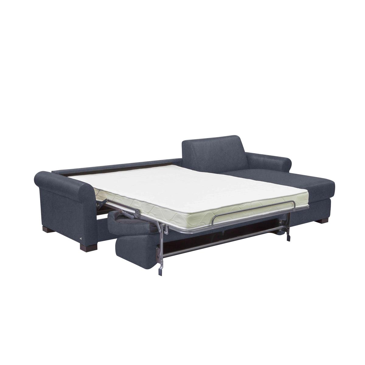 Nicoletti - Alcova 3 Seater Fabric Sofa Bed with Storage Chaise with Scroll Arms - Grey – image 4