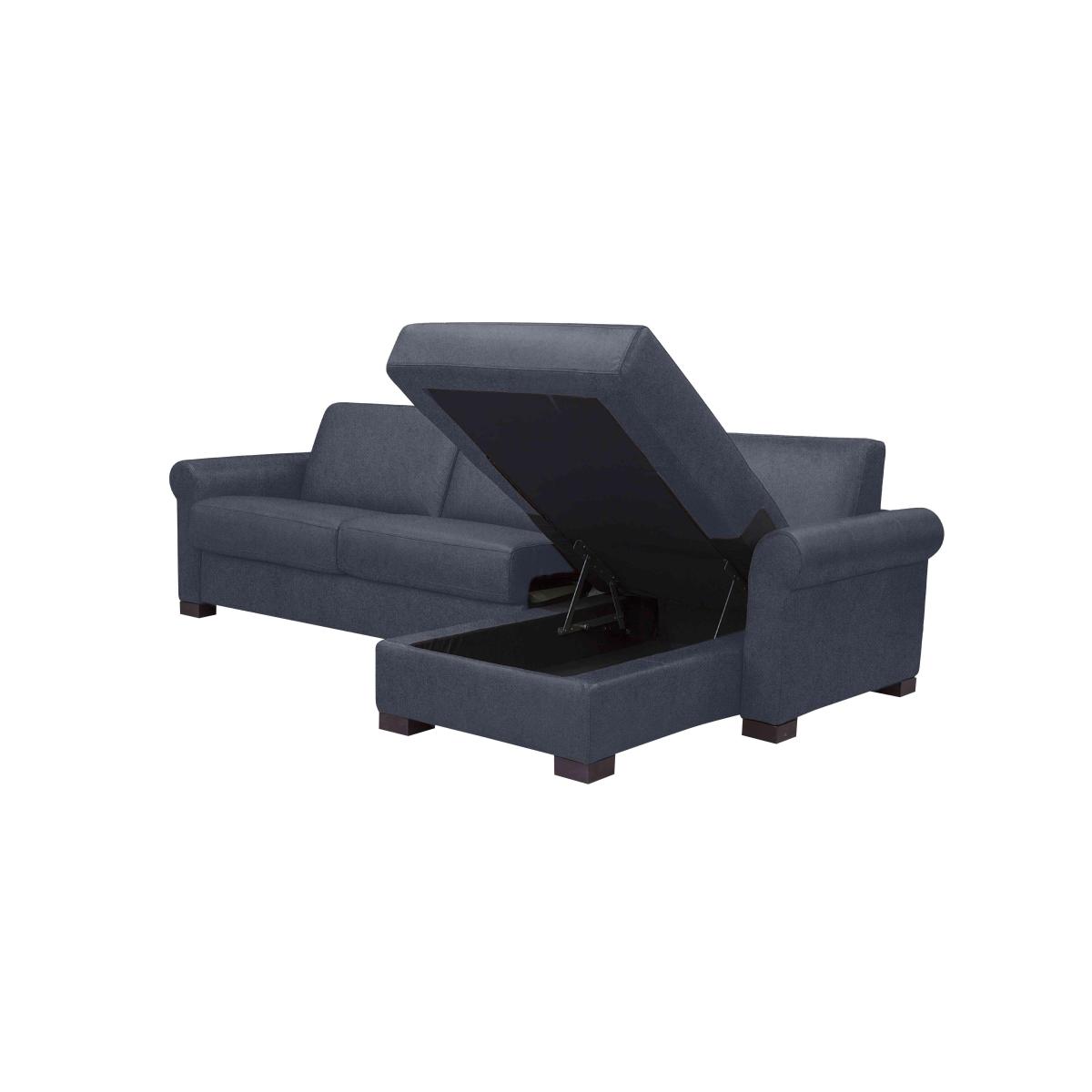 Nicoletti - Alcova 3 Seater Fabric Sofa Bed with Storage Chaise with Scroll Arms - Grey – image 5