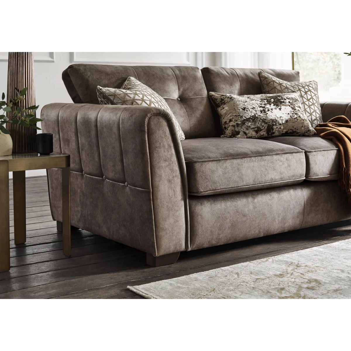 Mariah 3 Seater Fabric Classic Back Sofa Bed - Dapple Chocolate - Sofas and Armchairs - In Time for Christmas – image 5
