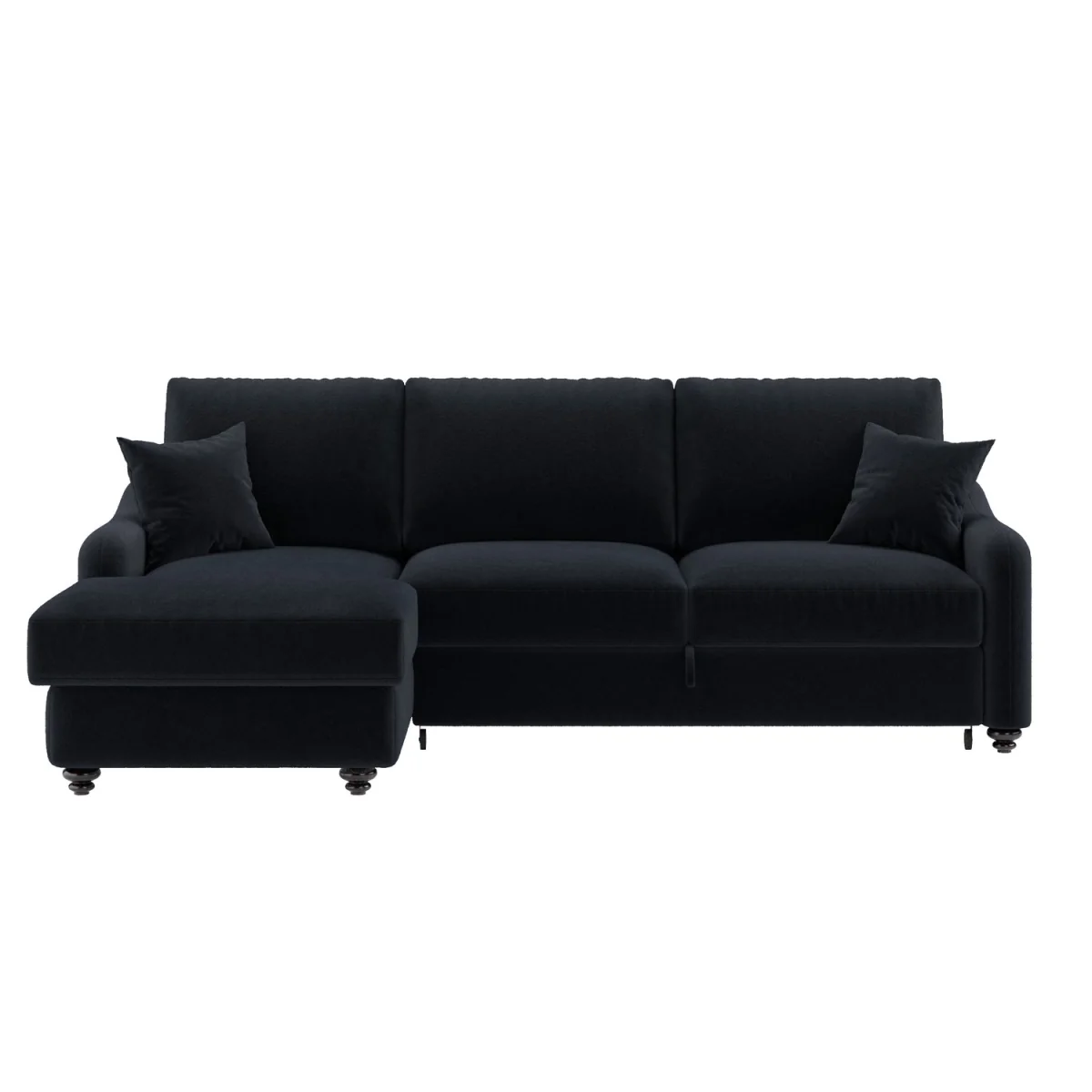 4 Seater Pull-Out Chaise Corner Sofa Bed with Storage in Navy Chenille - Quinn – image 6