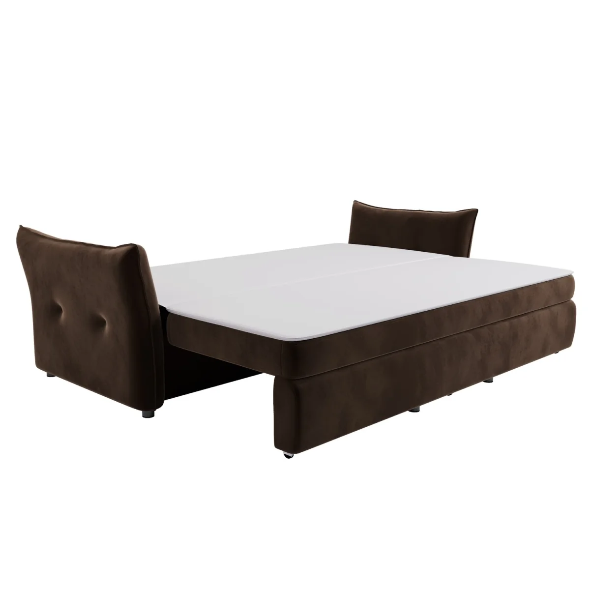 3 Seater Pull-Out Sofa Bed with Storage in Chocolate Brown Velvet - Gaia – image 8