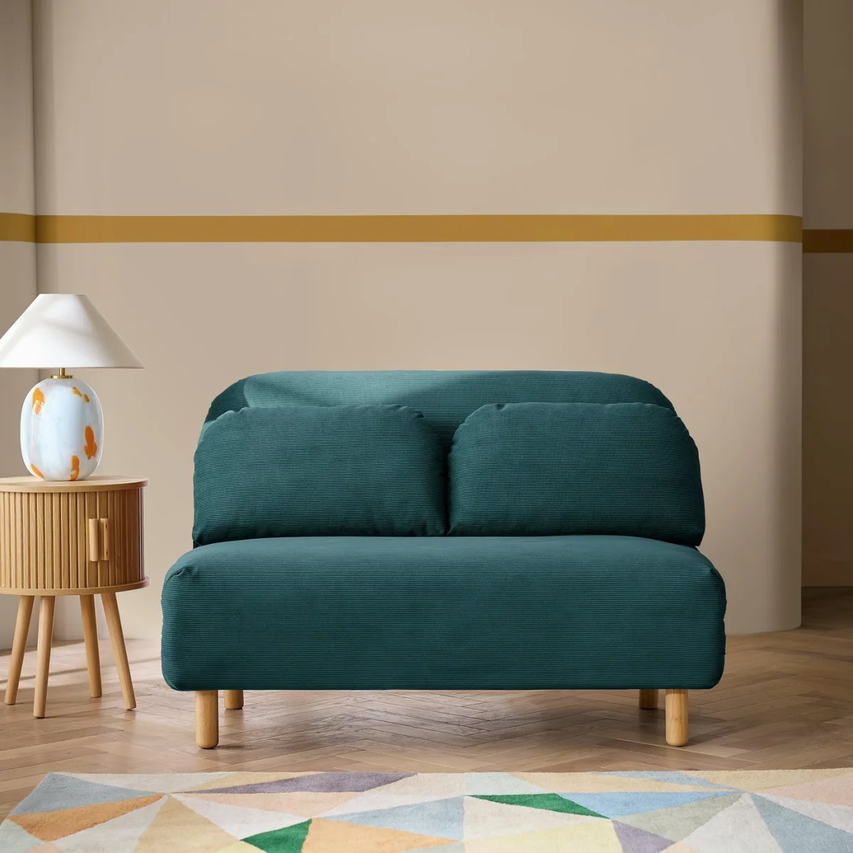 Habitat Benji Fabric 2 Seater Sofa Bed - Blue – image 1