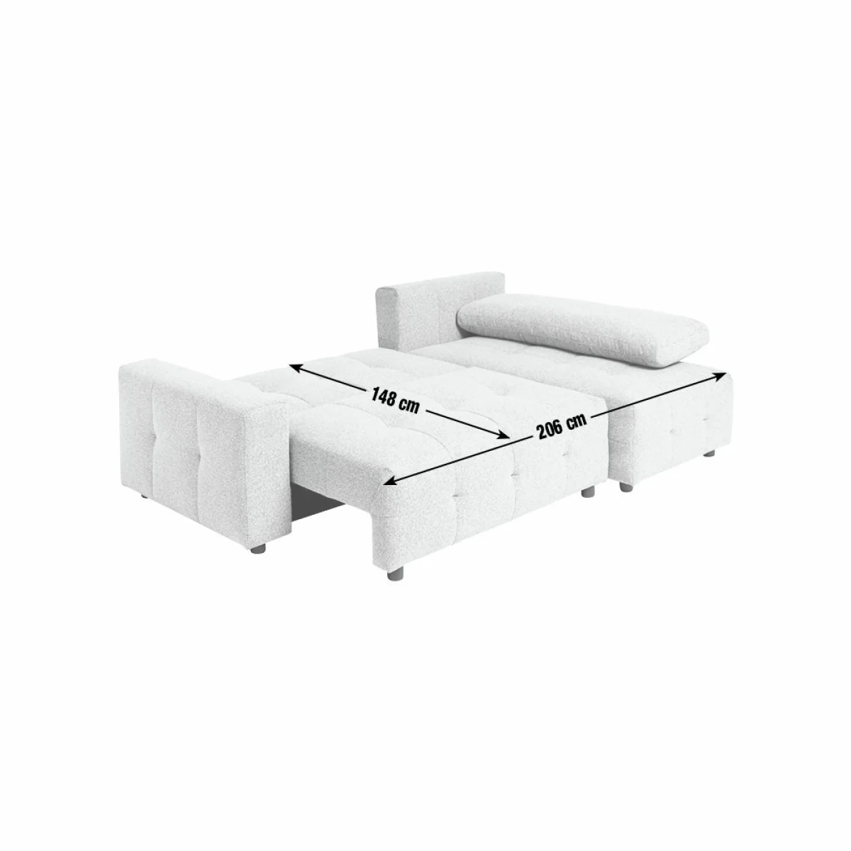 Habitat Mick Fabric Reversible Corner Chaise Sofa Bed - Grey – image 12