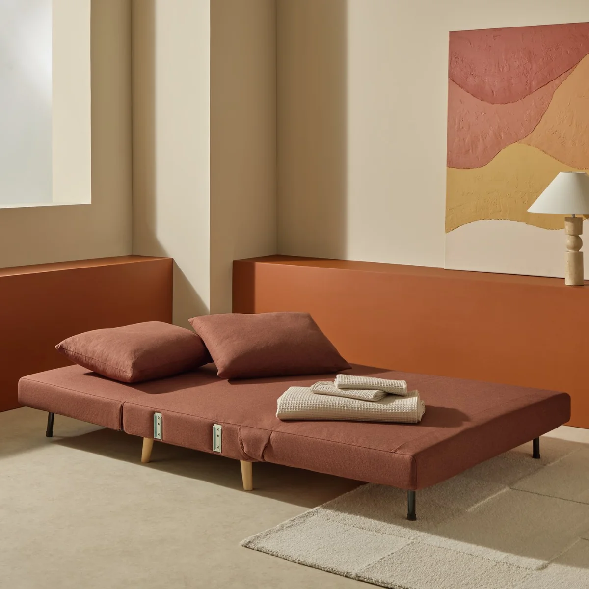 Habitat Alex Fabric Sofa Bed - Rust – image 3
