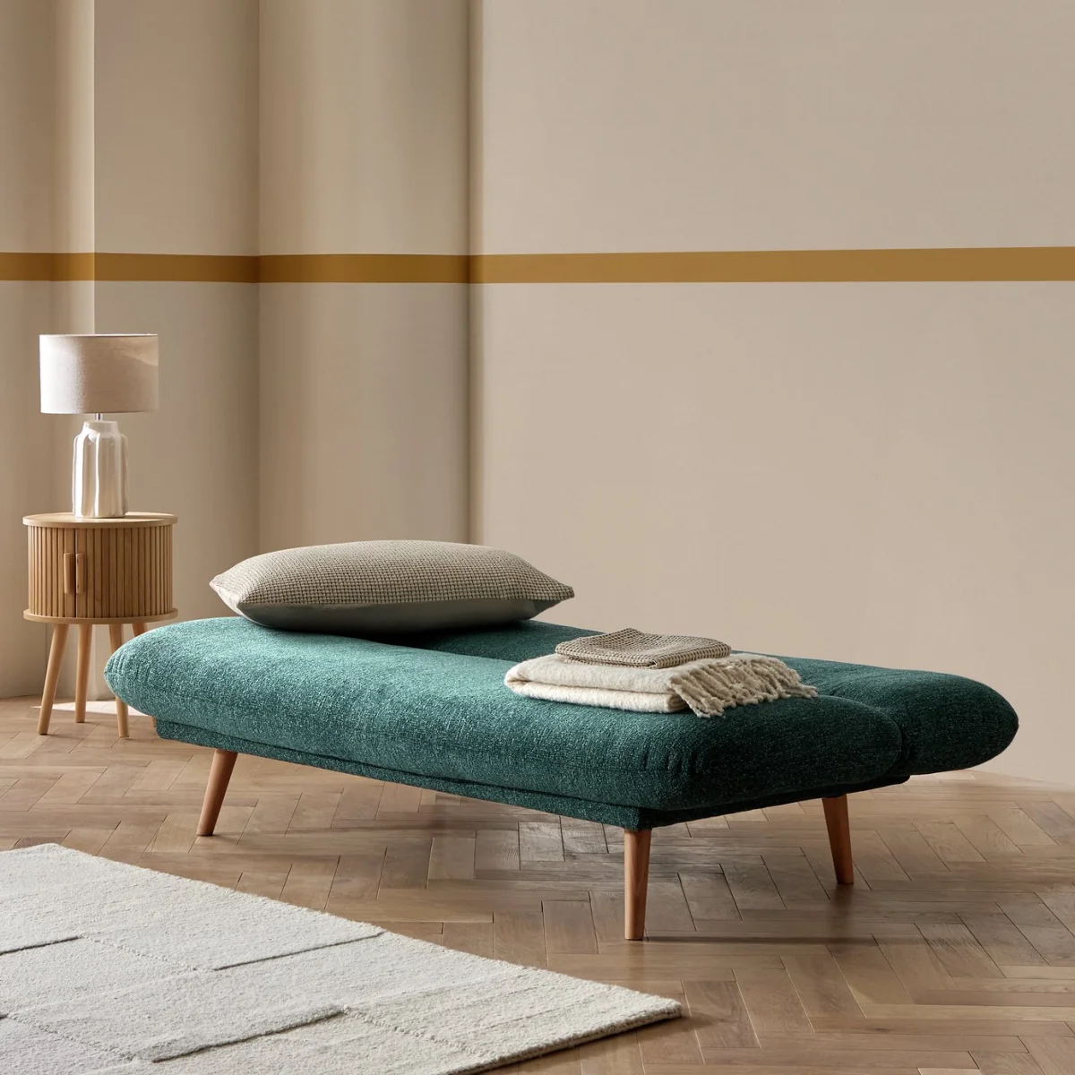 Habitat Bean Fabric Clic Clac Sofa Bed - Teal – image 3