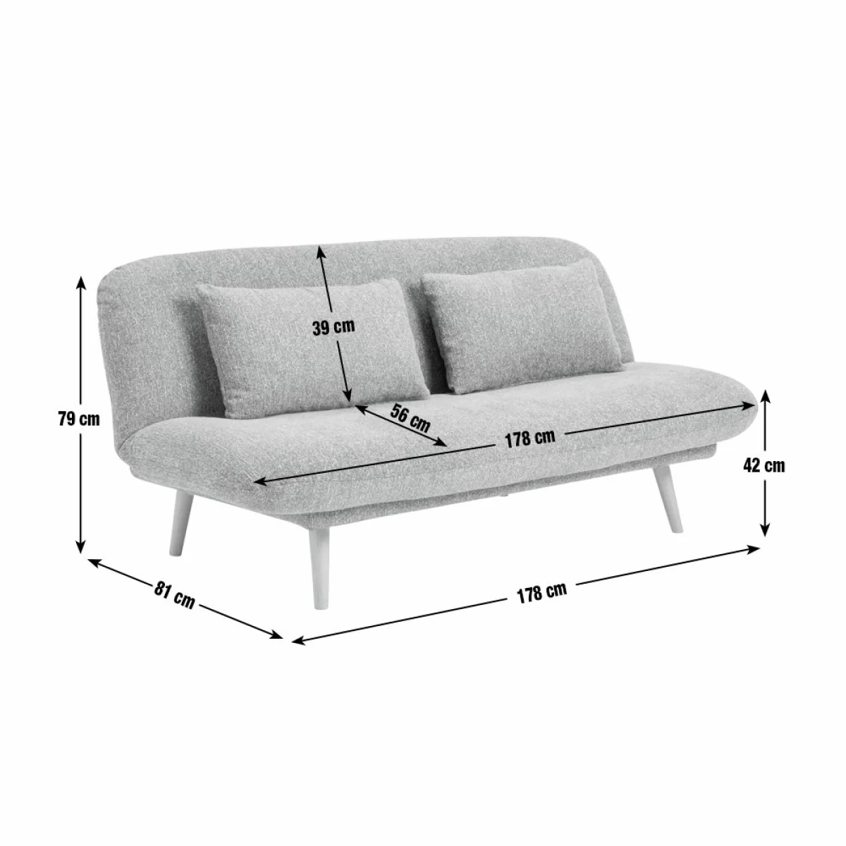 Habitat Bean Fabric Clic Clac Sofa Bed - Teal – image 10