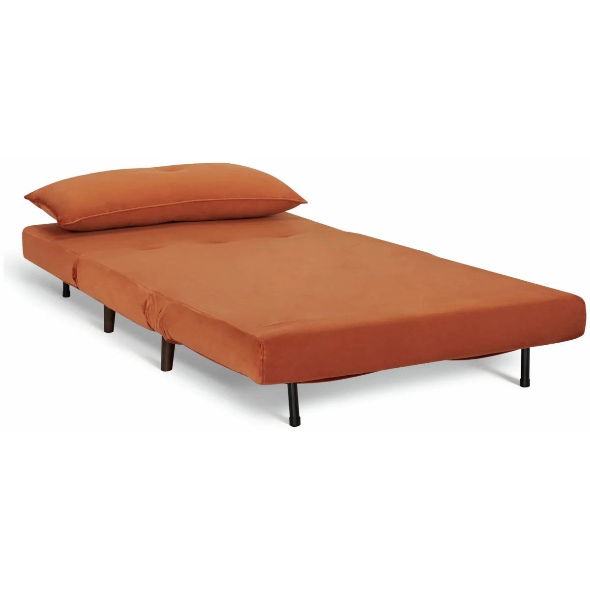 Habitat Roma Small Double Velvet Chairbed - Orange – image 3