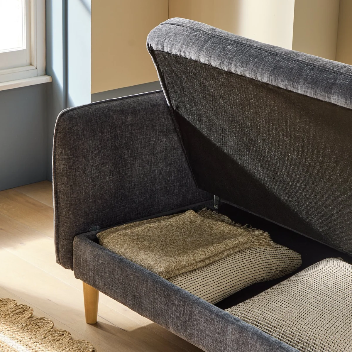 Habitat Terry Fabric 3 Seater Clic Clac Sofa Bed - Grey – image 4