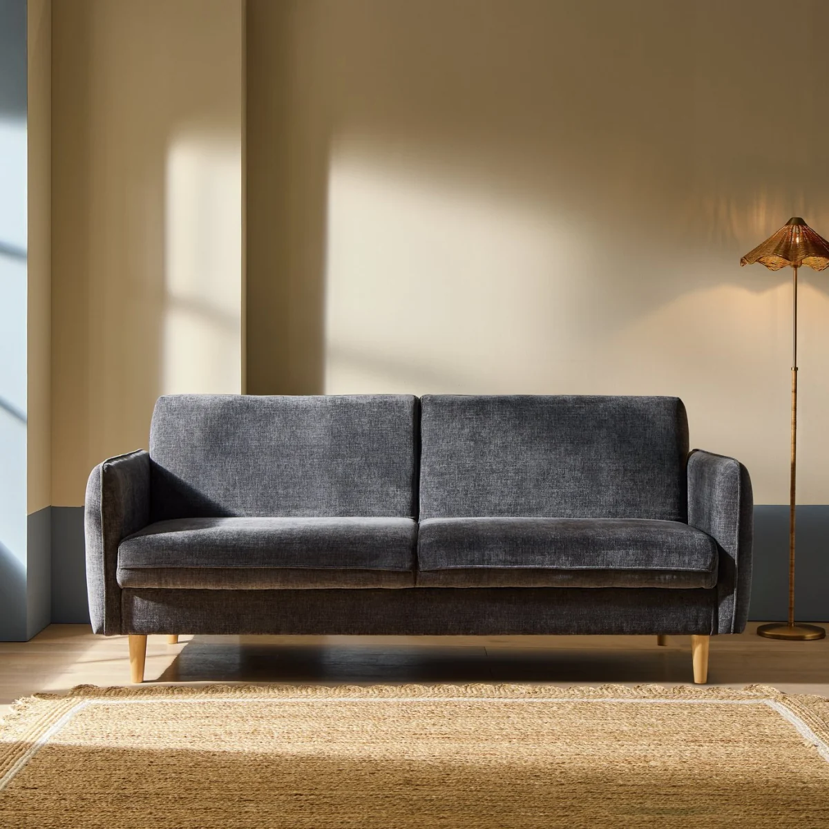 Habitat Terry Fabric 3 Seater Clic Clac Sofa Bed - Grey – image 1