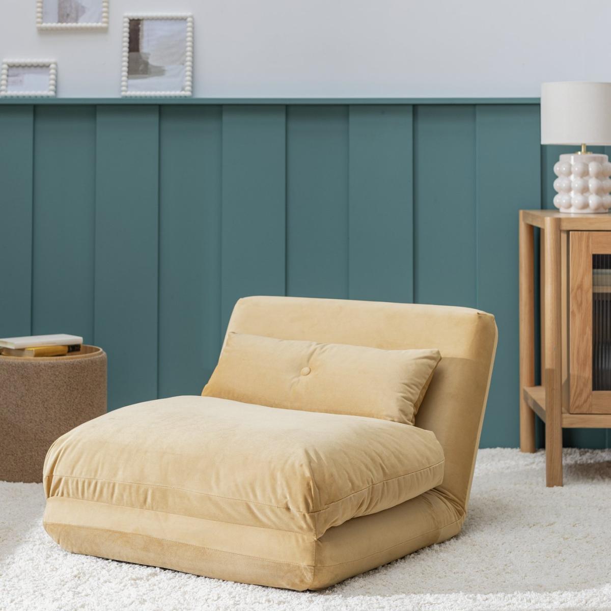 Habitat Lexi Fabric Chair Bed - Camel – image 2